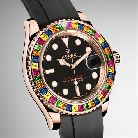 rolex diamond rainbow|rainbow diamond rolex yacht master.